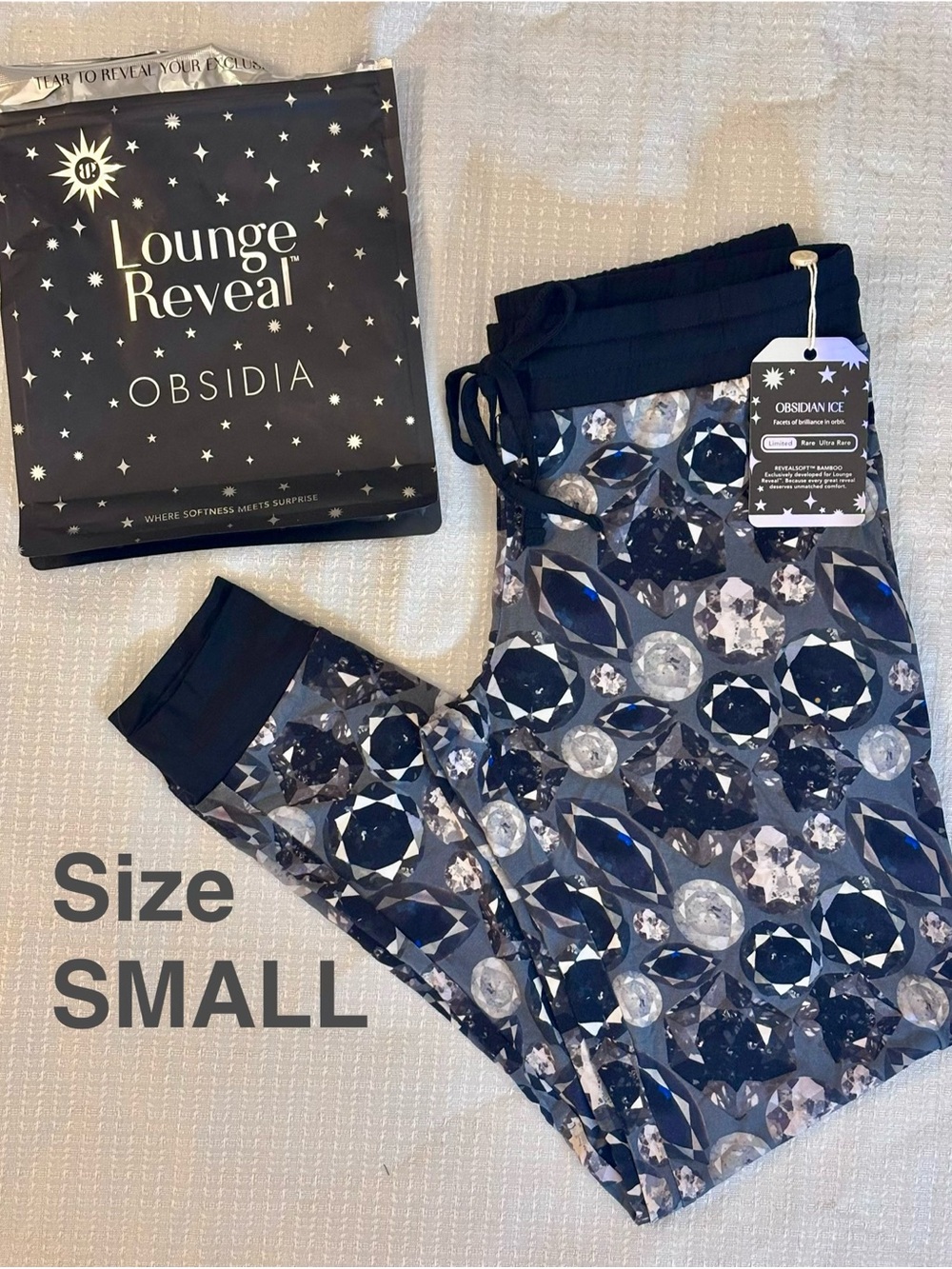 Sz SM Lounge Reveal Obsidia Women's Gem-Print Leggings